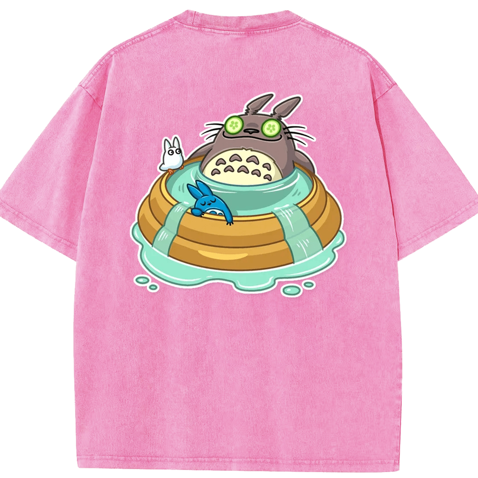 （画像用） となりのトトロ 草壁メイ 草壁サツキ My Neighbor Totoro Satsuki Kusakabe Mei Kusakabe 綿100% ヴィンテージ風 半袖Tシャツ（背面プリント）